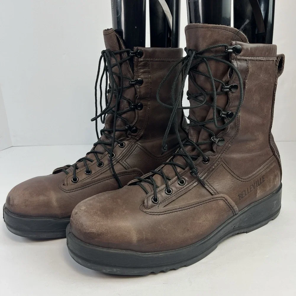 Belleville 330 ST Steel Toe Flight Boots Chocolate Brown Mens 12.5 R Wet Weather